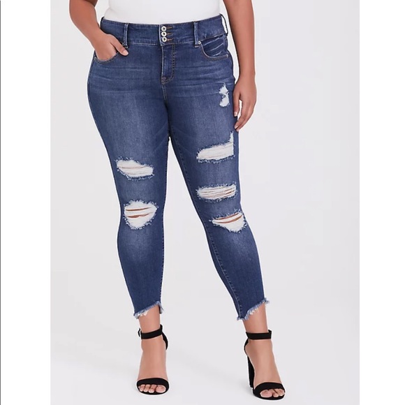 torrid Denim - TORRID | JEGGING SKINNY PREMIUM STRETCH HIGH-RISE DESTRUCTED JEAN | Size 12R